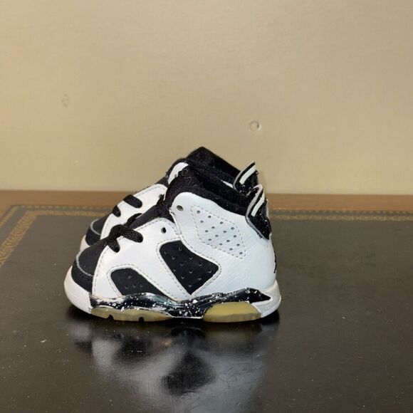 Nike Air Jordan 6 Retro Oreo Black White 384667-101 TD Toddler Baby Size 2.5C - Picture 3 of 5